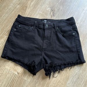 7 for All Mankind Black Denim Shorts
